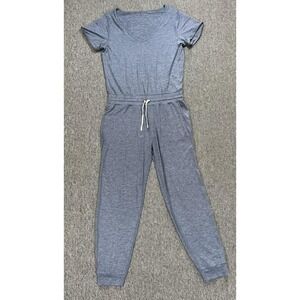 Vuori Jumpsuit Womens Medium Gray V Neck Short Sleeve All Day Relaxed Jogger